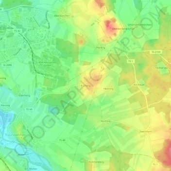 Frühling topographic map, elevation, terrain