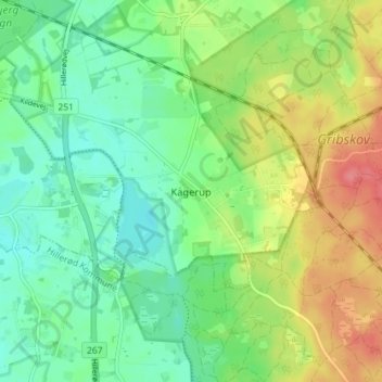 Kagerup topographic map, elevation, terrain