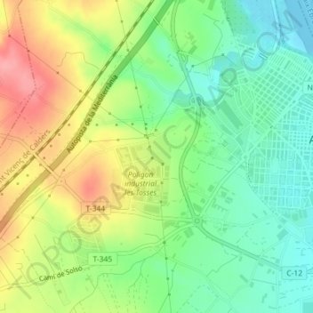 Tosses topographic map, elevation, terrain