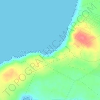 Romansbaai topographic map, elevation, terrain