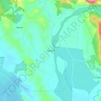 Savegre topographic map, elevation, terrain