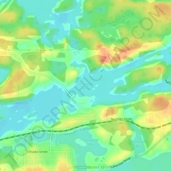 Darlington Bay topographic map, elevation, terrain