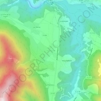 Les Payas topographic map, elevation, terrain