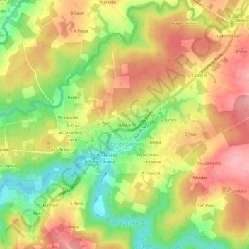 O Sibio topographic map, elevation, terrain