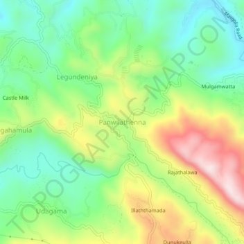 Panwilathenna topographic map, elevation, terrain