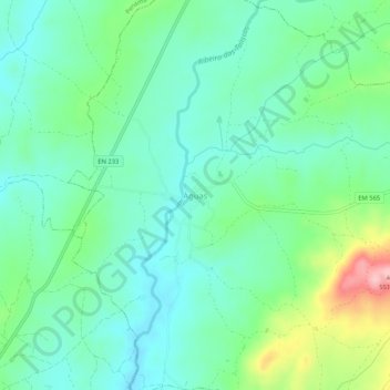 Águas topographic map, elevation, terrain
