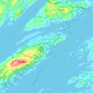 Nærøy topographic map, elevation, terrain