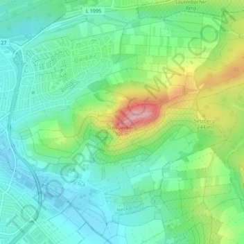 Scheuerberg topographic map, elevation, terrain