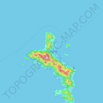Victoria topographic map, elevation, terrain