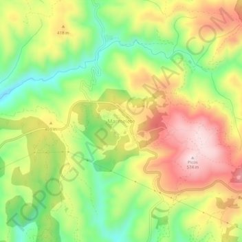 Marmelete topographic map, elevation, terrain