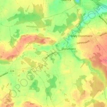 Góry topographic map, elevation, terrain
