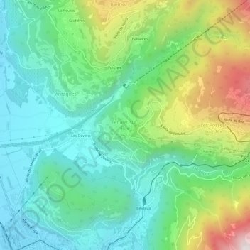 Fenalet-sur-Bex topographic map, elevation, terrain