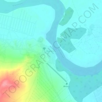 Berenty topographic map, elevation, terrain