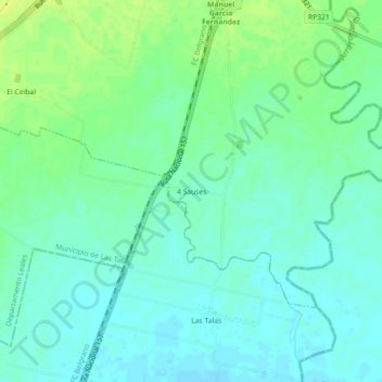 4 Sauses topographic map, elevation, terrain