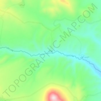 Bahador topographic map, elevation, terrain