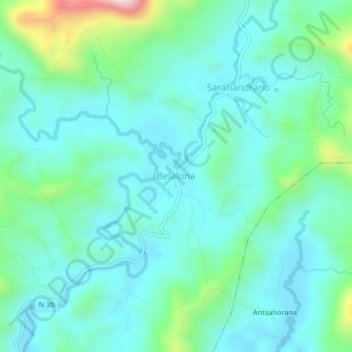 Belalona topographic map, elevation, terrain