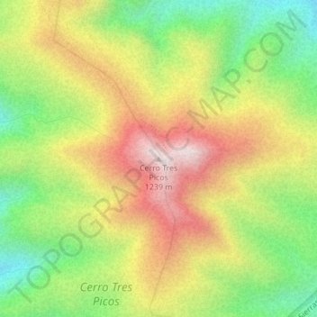 Cerro Tres Picos topographic map, elevation, terrain