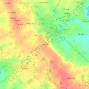 L'Oisellerie topographic map, elevation, terrain