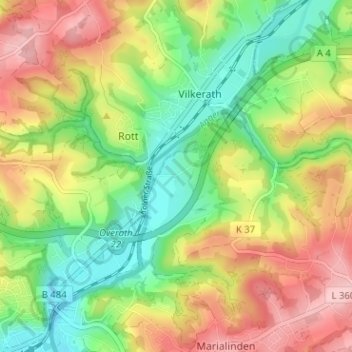 Bernsau topographic map, elevation, terrain
