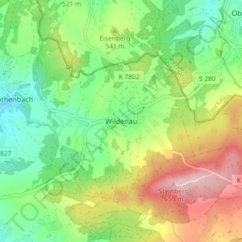 Wildenau topographic map, elevation, terrain