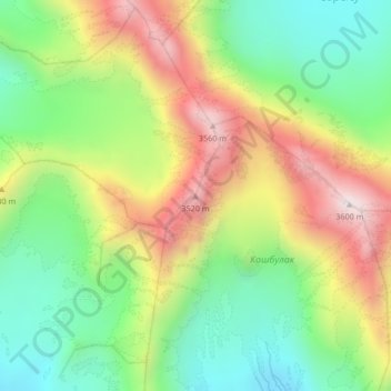 3400 topographic map, elevation, terrain