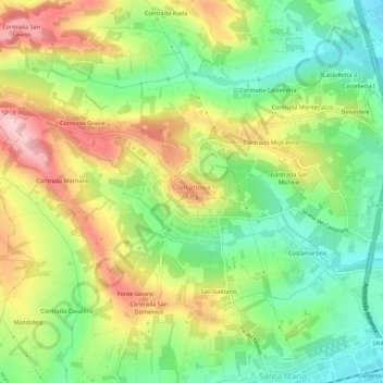 Civitanova Alta topographic map, elevation, terrain