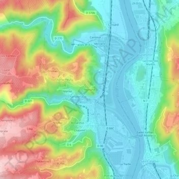 Revirand topographic map, elevation, terrain
