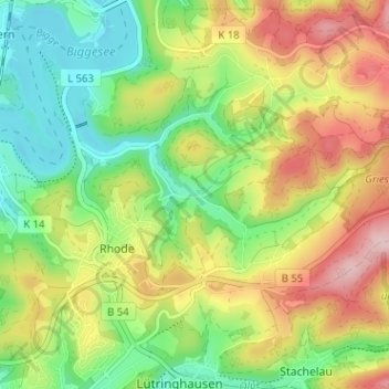 Siedenstein topographic map, elevation, terrain