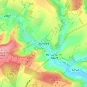 Ibthorpe topographic map, elevation, terrain