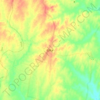 花西乡 topographic map, elevation, terrain