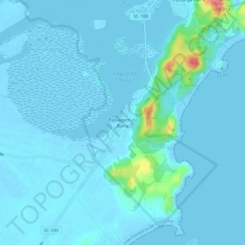 Passagem da Barra topographic map, elevation, terrain