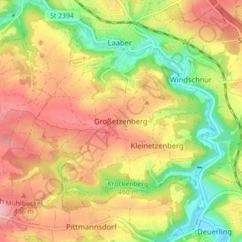Großetzenberg topographic map, elevation, terrain