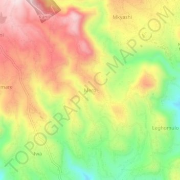 Mero topographic map, elevation, terrain