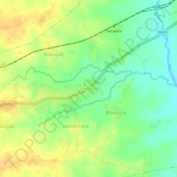 Attabira topographic map, elevation, terrain