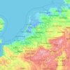 North Brabant topographic map, elevation, terrain
