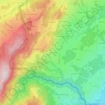 Unterstein topographic map, elevation, terrain