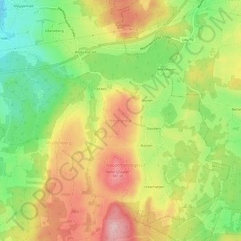 Hochgreut topographic map, elevation, terrain