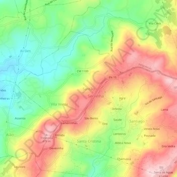 Santão topographic map, elevation, terrain