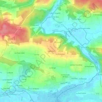 Saint-Don topographic map, elevation, terrain