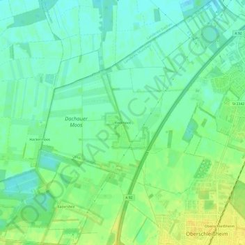 Riedmoos topographic map, elevation, terrain