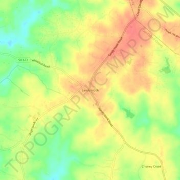 Sandy Hook topographic map, elevation, terrain