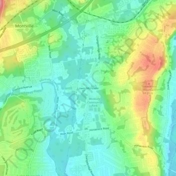 Lower Montville topographic map, elevation, terrain