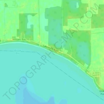 Wainfleet Lake Erie Public Access Beach topographic map, elevation, terrain
