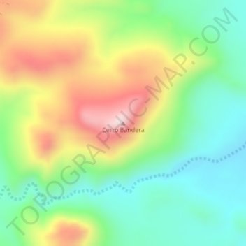 Cerro Bandera topographic map, elevation, terrain