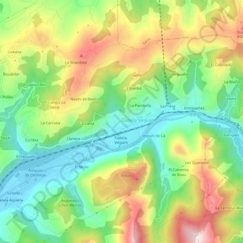 El Argumal topographic map, elevation, terrain