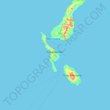 Salibabu Island topographic map, elevation, terrain