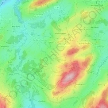 Hopfen topographic map, elevation, terrain