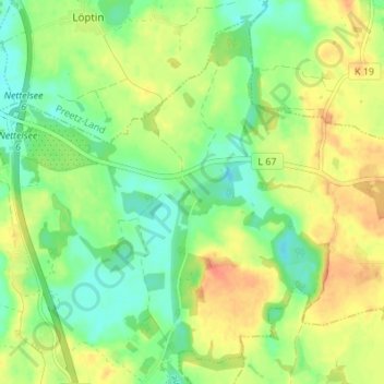 Depenau topographic map, elevation, terrain