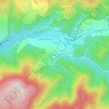 Cantignous topographic map, elevation, terrain