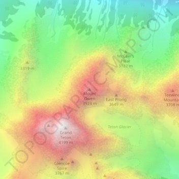 Mount Owen topographic map, elevation, terrain